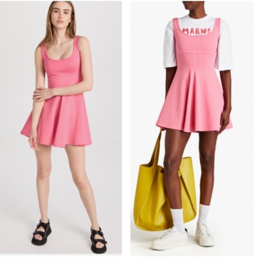 Marni NWT 40 US 4 Candy Pink Flared Mini‎ Dress Tennis Pickleball Athletic